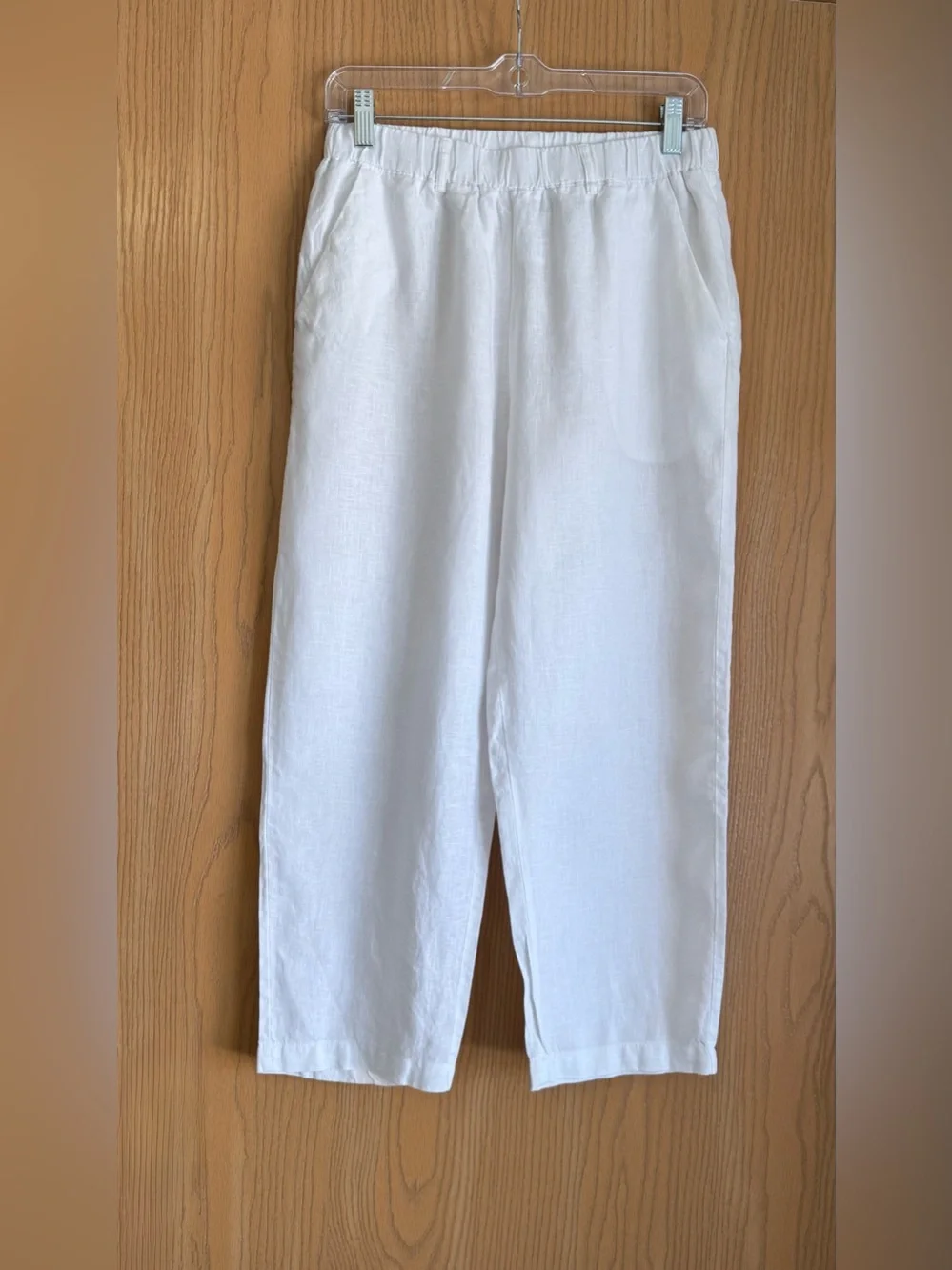Quince | Women’s Small | Lot Of 2 White Black Linen Tapered Leg Ankle Pants